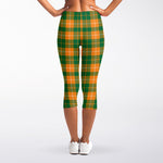 Irish Themed Plaid Pattern Print Women's Capri Leggings