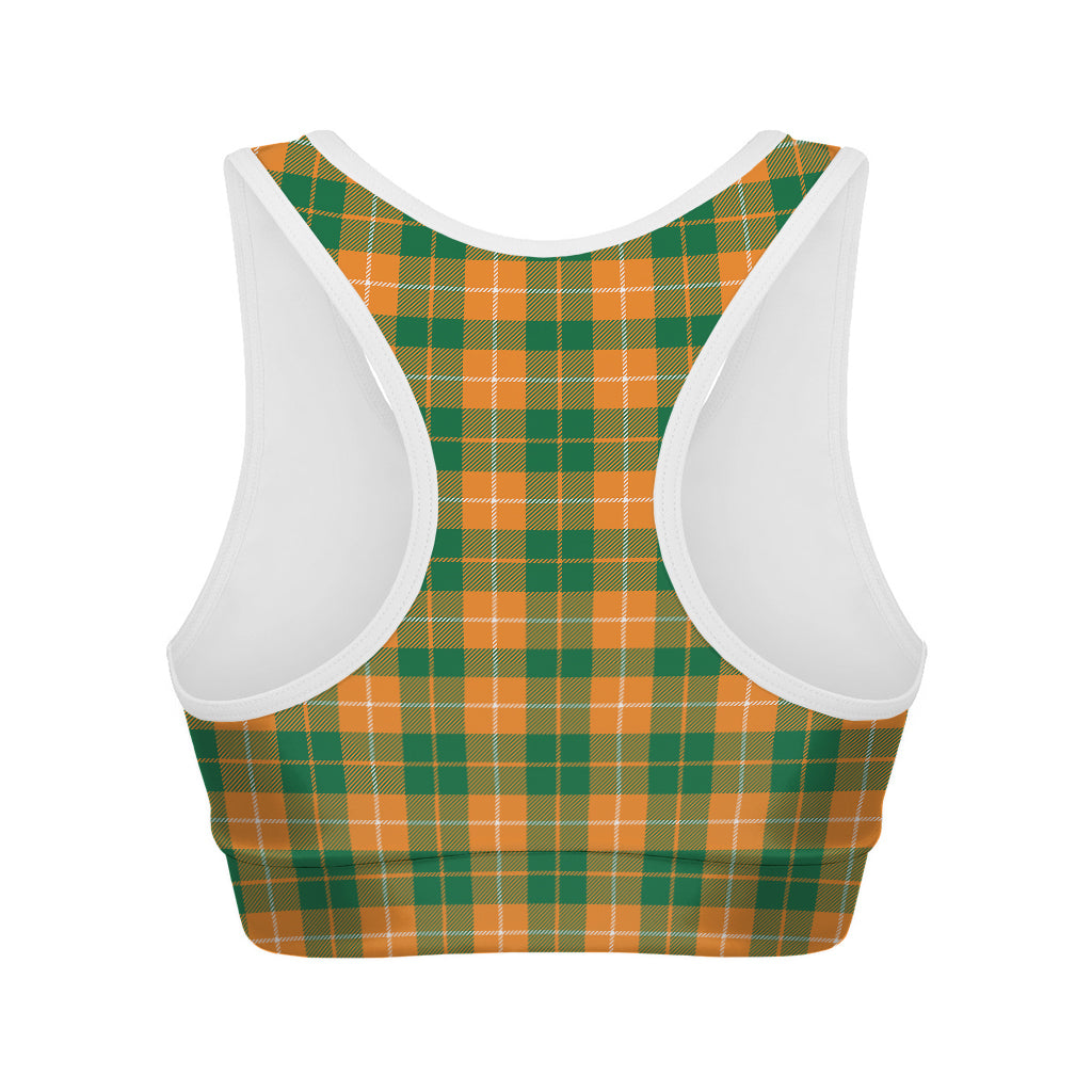 Irish Themed Plaid Pattern Print Women's Sports Bra