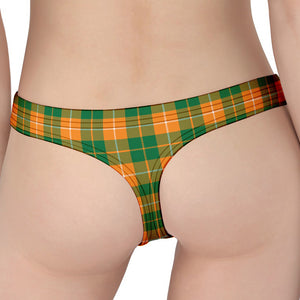 Irish Themed Plaid Pattern Print Women's Thong