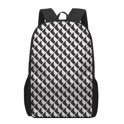 Isometric Geometric Pattern Print 17 Inch Backpack