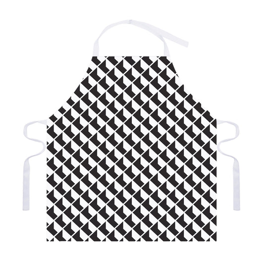 Isometric Geometric Pattern Print Adjustable Apron
