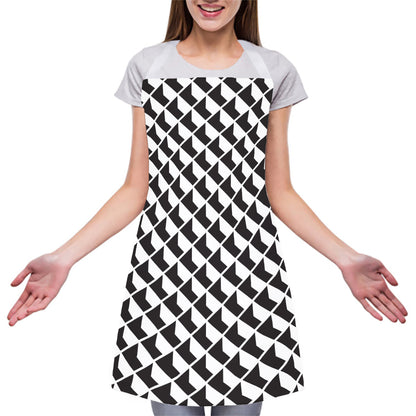Isometric Geometric Pattern Print Adjustable Apron
