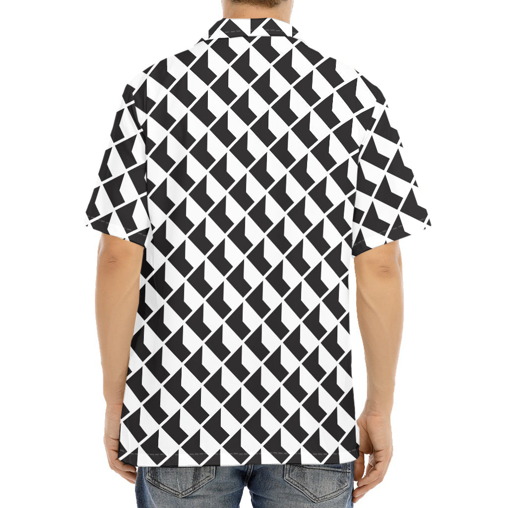 Isometric Geometric Pattern Print Aloha Shirt