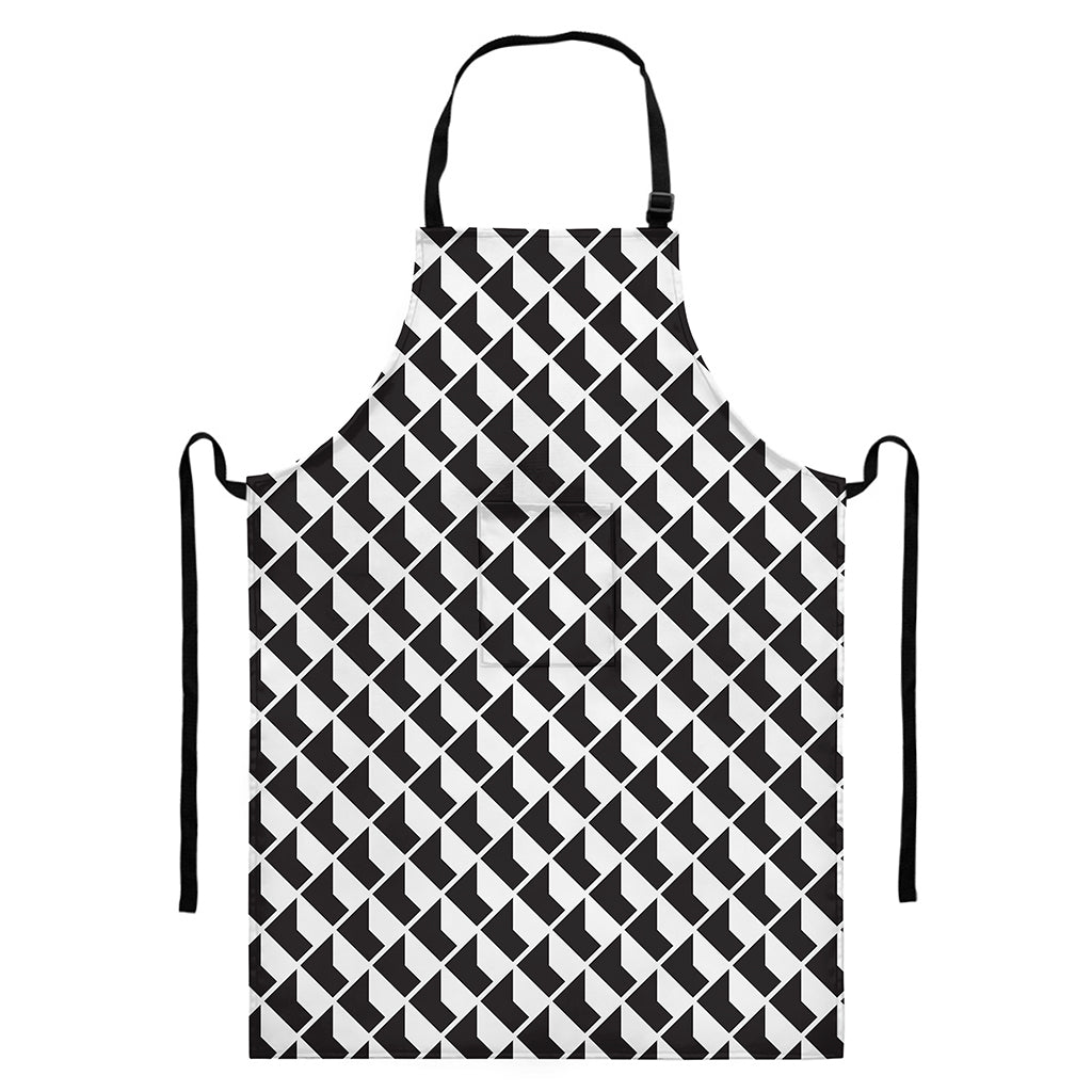 Isometric Geometric Pattern Print Bib Apron With Pocket