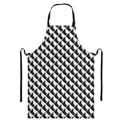 Isometric Geometric Pattern Print Bib Apron With Pocket