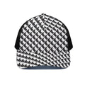Isometric Geometric Pattern Print Black Mesh Trucker Hat