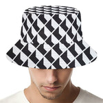 Isometric Geometric Pattern Print Bucket Hat