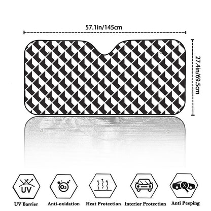 Isometric Geometric Pattern Print Car Windshield Sun Shade