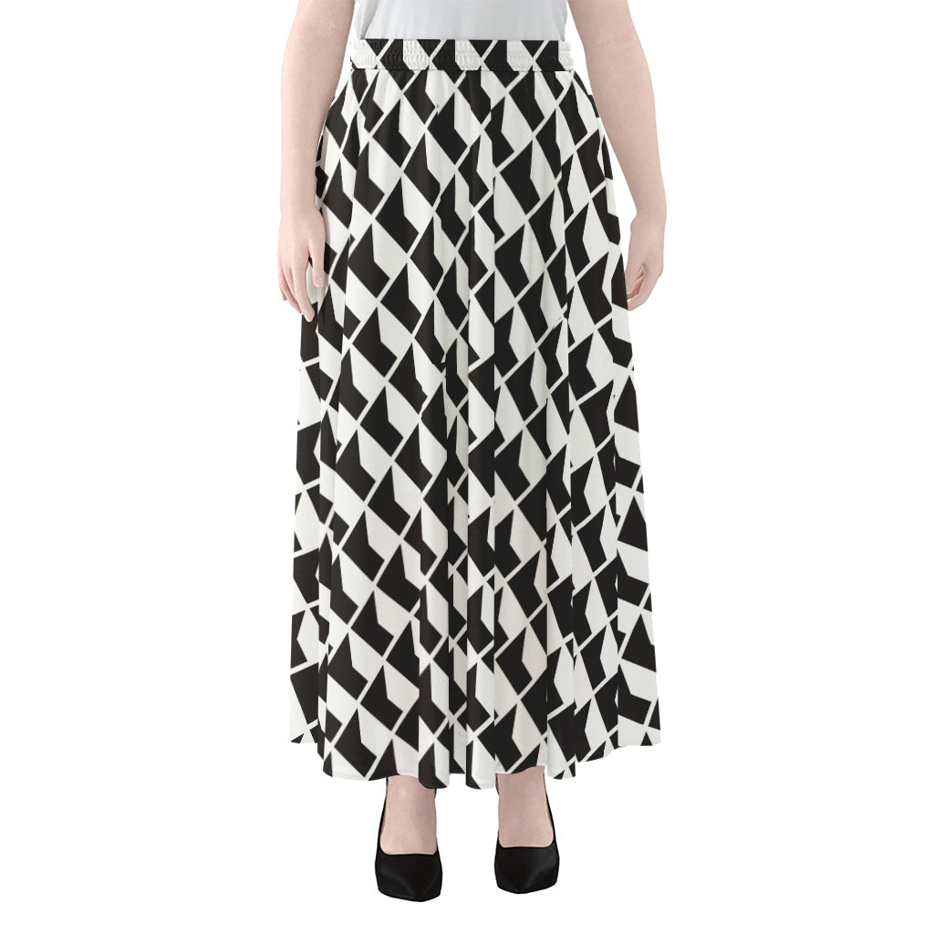 Isometric Geometric Pattern Print Chiffon Maxi Skirt