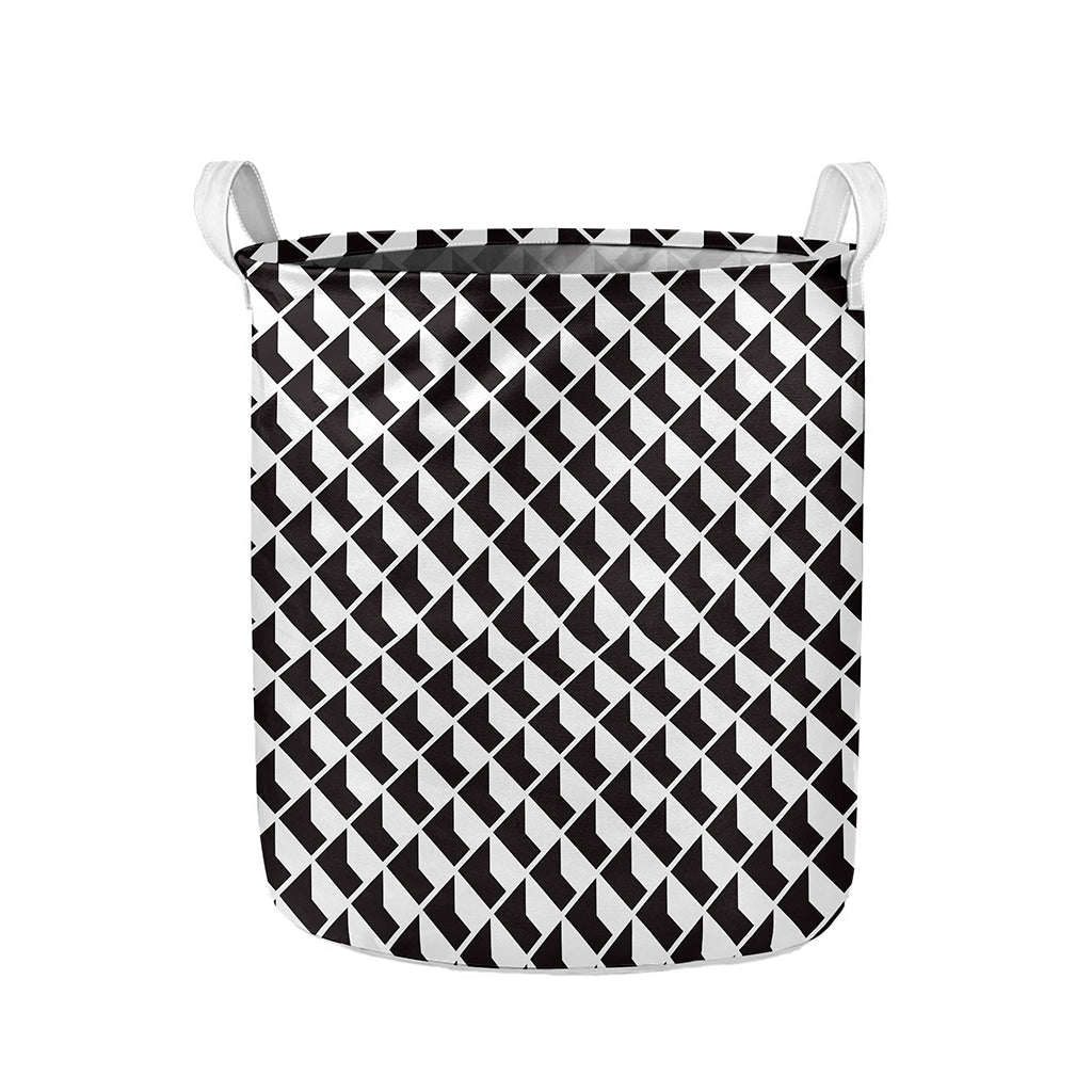 Isometric Geometric Pattern Print Collapsible Laundry Basket