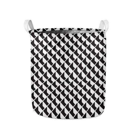 Isometric Geometric Pattern Print Collapsible Laundry Basket
