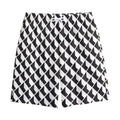 Isometric Geometric Pattern Print Cotton Shorts
