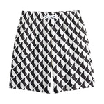 Isometric Geometric Pattern Print Cotton Shorts