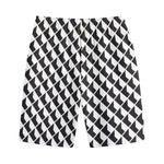 Isometric Geometric Pattern Print Cotton Shorts