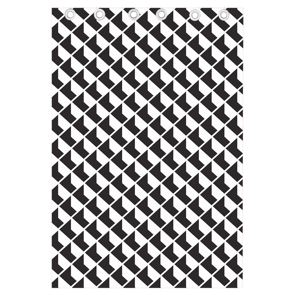 Isometric Geometric Pattern Print Curtain