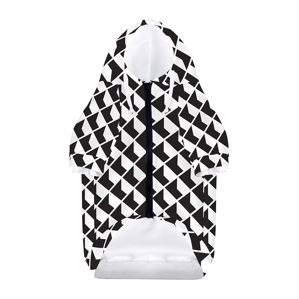 Isometric Geometric Pattern Print Dog Zip Up Hoodie