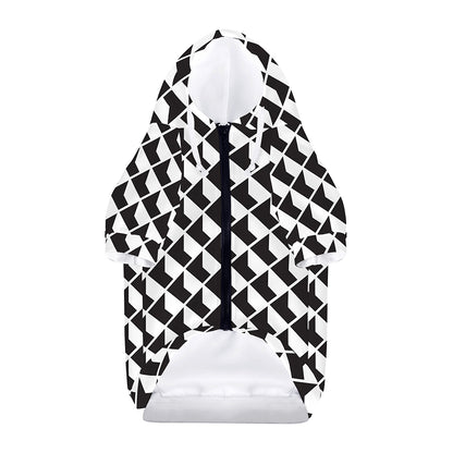 Isometric Geometric Pattern Print Dog Zip Up Hoodie