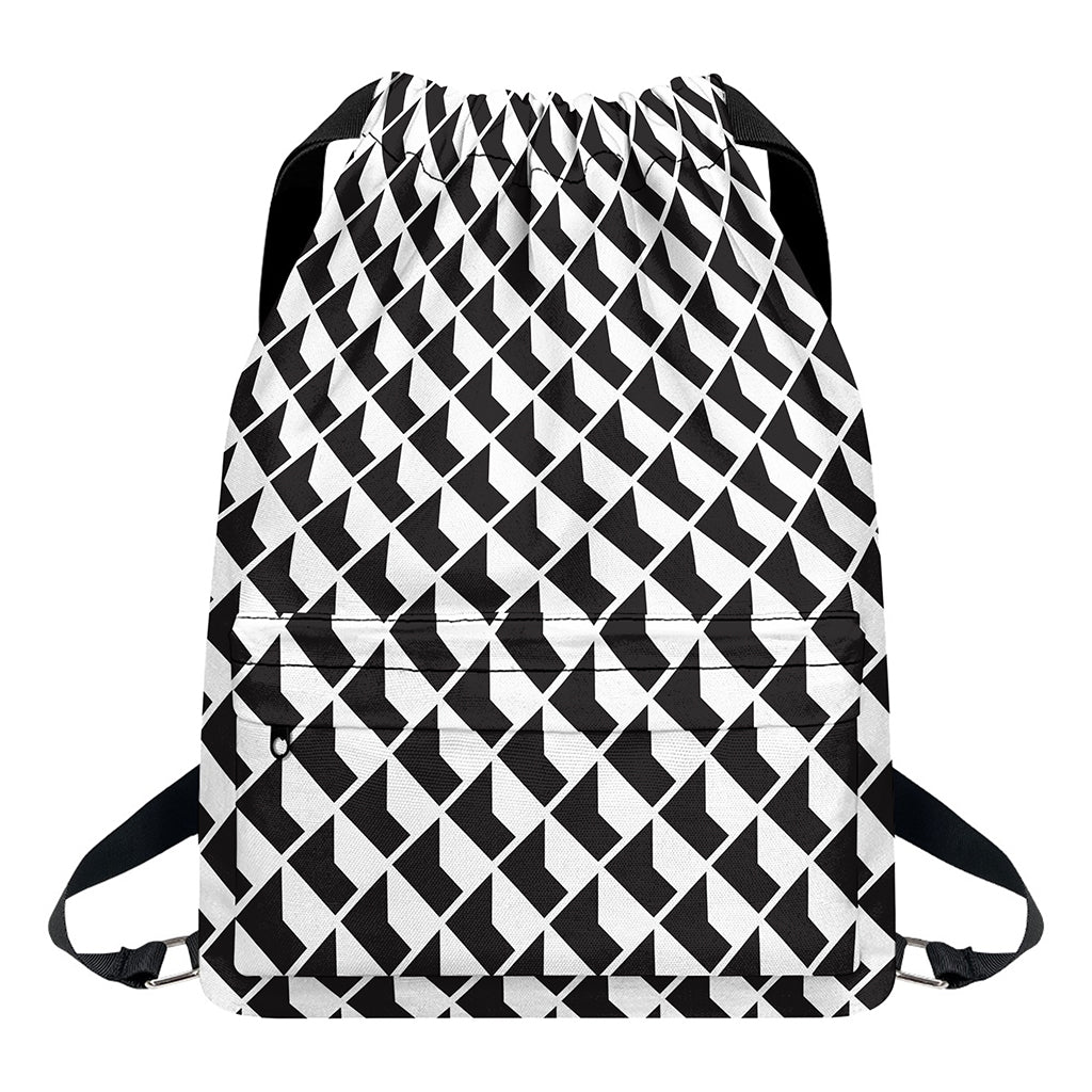 Isometric Geometric Pattern Print Drawstring Backpack