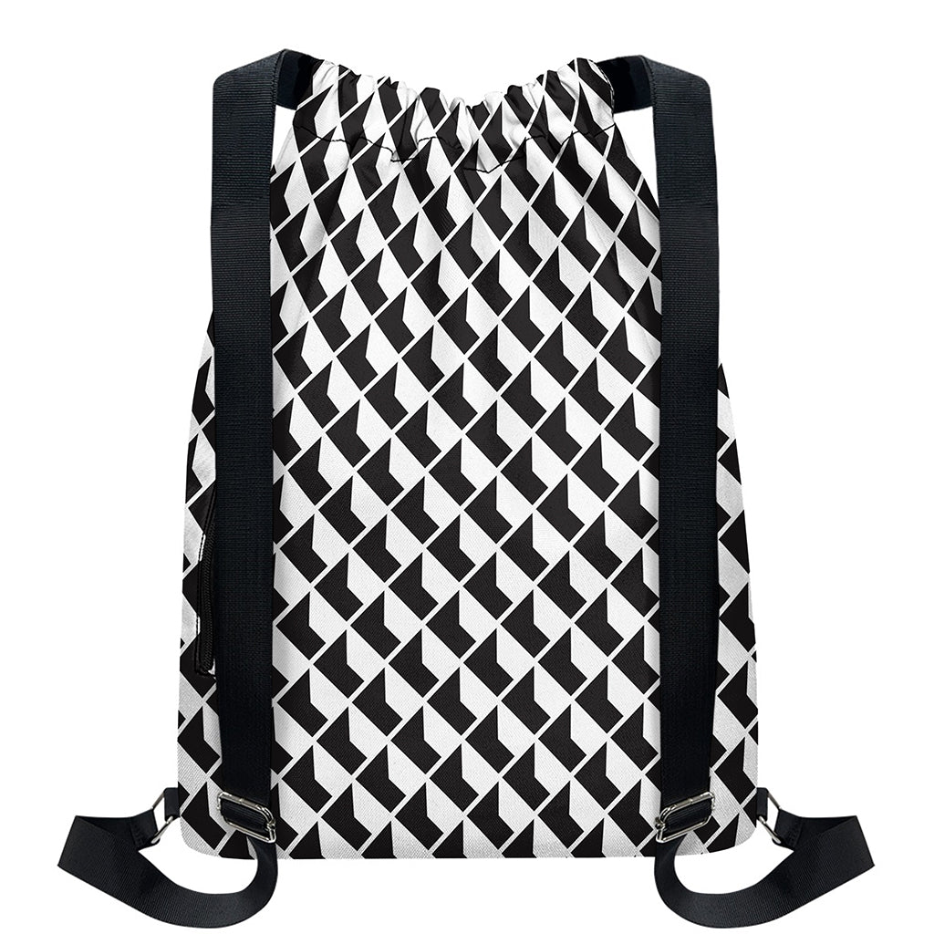 Isometric Geometric Pattern Print Drawstring Backpack