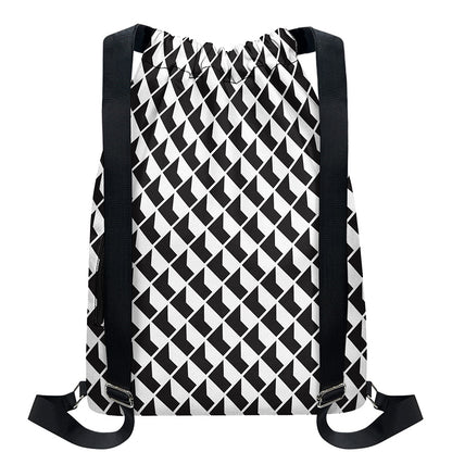 Isometric Geometric Pattern Print Drawstring Backpack