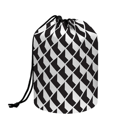 Isometric Geometric Pattern Print Drawstring Makeup Bag