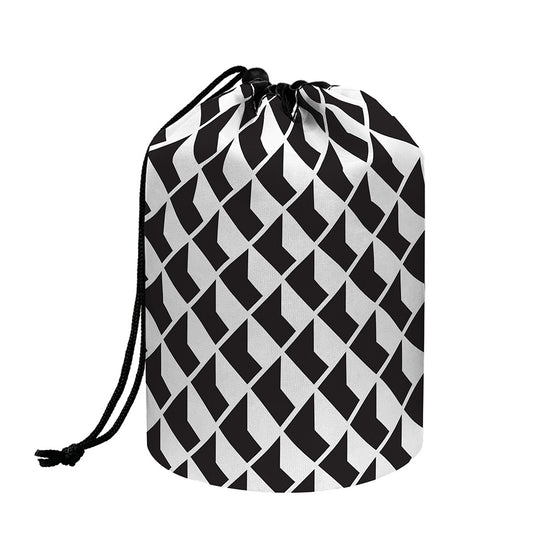 Isometric Geometric Pattern Print Drawstring Makeup Bag
