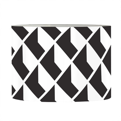 Isometric Geometric Pattern Print Drum Lamp Shade