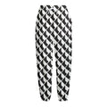 Isometric Geometric Pattern Print Fleece Lined Knit Pants