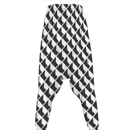 Isometric Geometric Pattern Print Hammer Pants