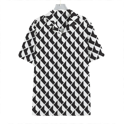 Isometric Geometric Pattern Print Hawaiian Shirt
