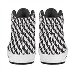 Isometric Geometric Pattern Print High Top Leather Sneakers
