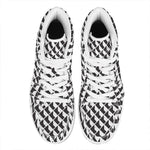 Isometric Geometric Pattern Print High Top Leather Sneakers