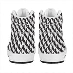Isometric Geometric Pattern Print High Top Leather Sneakers