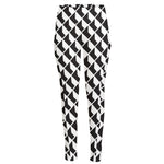 Isometric Geometric Pattern Print High-Waisted Pocket Leggings