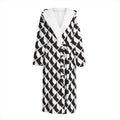 Isometric Geometric Pattern Print Hooded Bathrobe