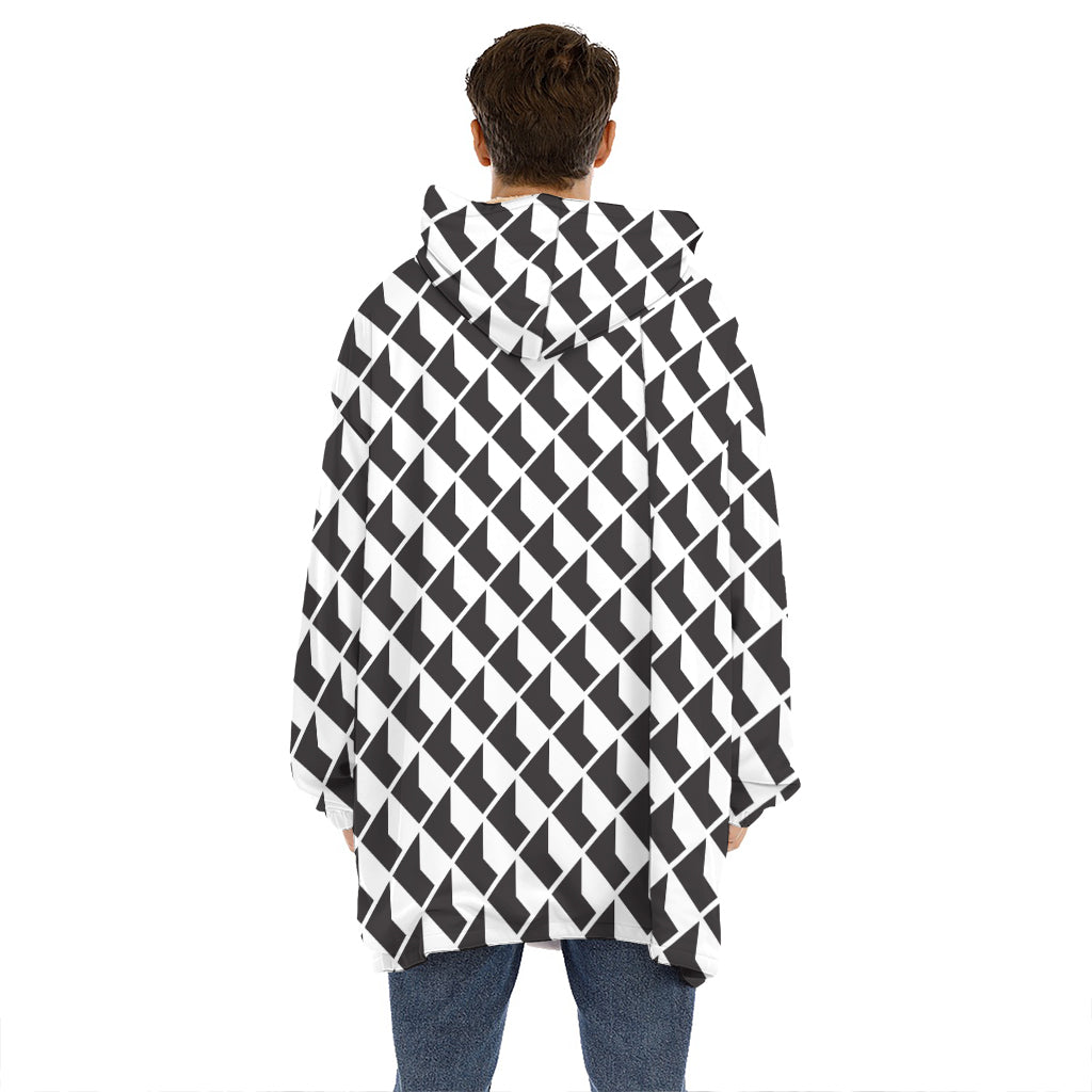 Isometric Geometric Pattern Print Hoodie Blanket
