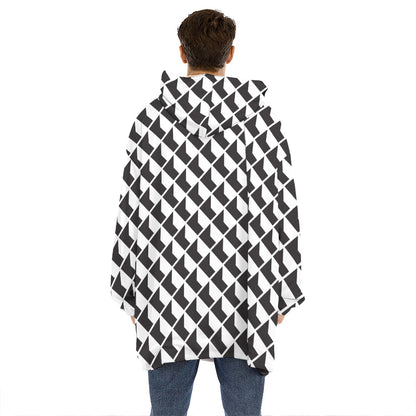 Isometric Geometric Pattern Print Hoodie Blanket