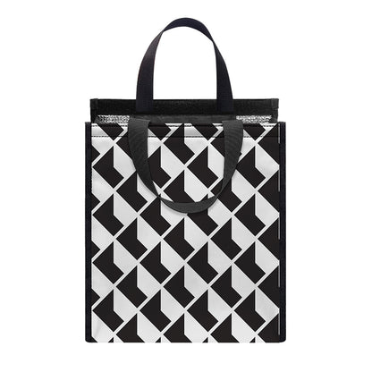 Isometric Geometric Pattern Print Insulated Lunch Tote