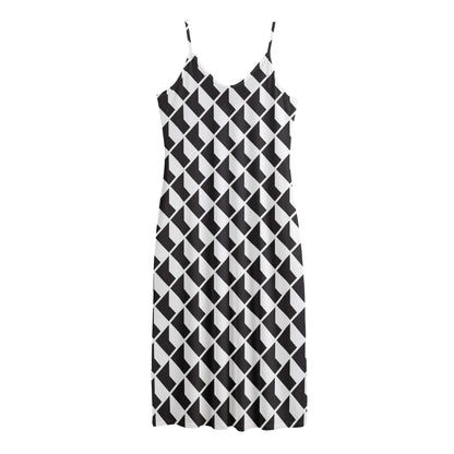 Isometric Geometric Pattern Print Jersey Midi Cami Dress
