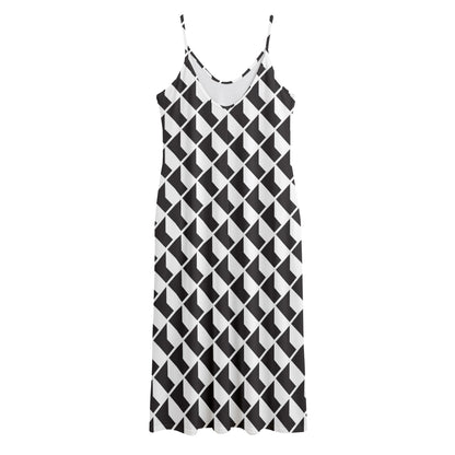 Isometric Geometric Pattern Print Jersey Midi Cami Dress