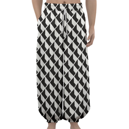 Isometric Geometric Pattern Print Lantern Pants