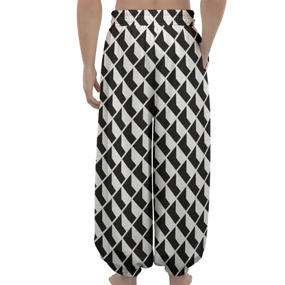Isometric Geometric Pattern Print Lantern Pants