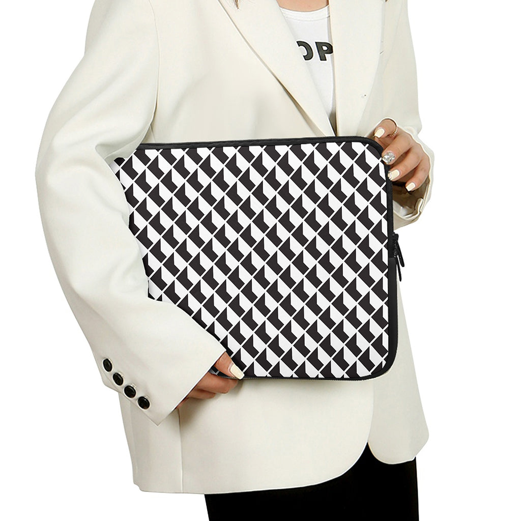 Isometric Geometric Pattern Print Laptop Sleeve