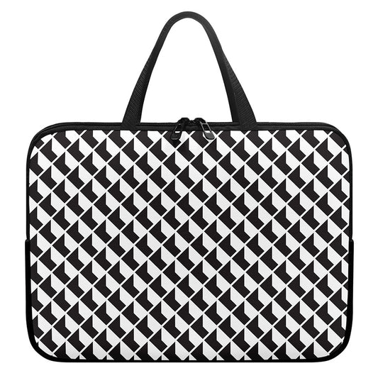 Isometric Geometric Pattern Print Laptop Sleeve With Handle