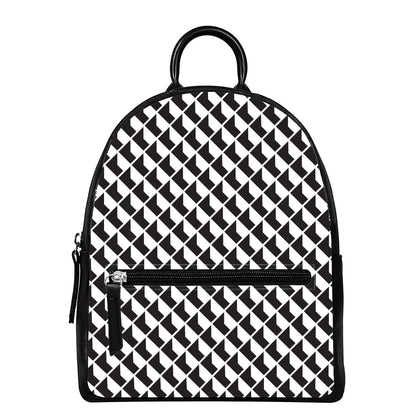 Isometric Geometric Pattern Print Leather Backpack