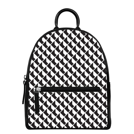 Isometric Geometric Pattern Print Leather Backpack