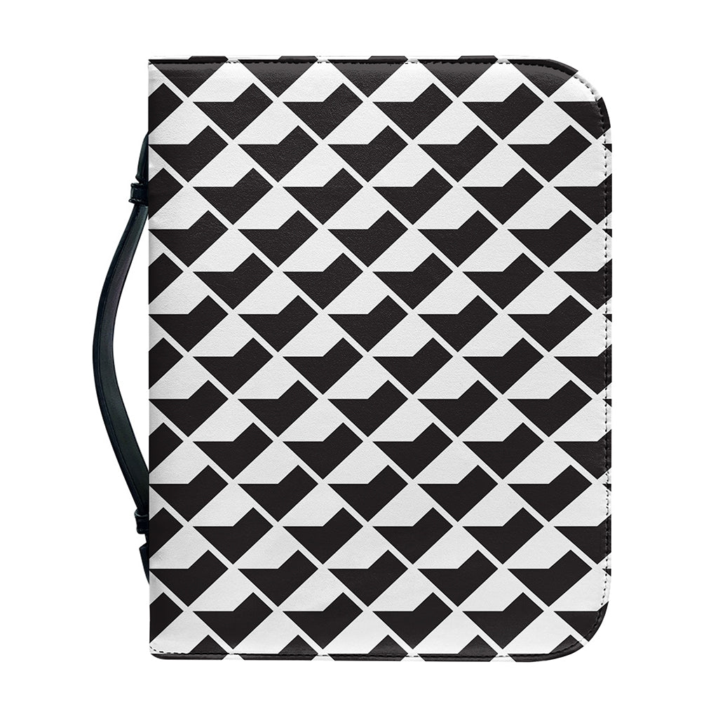 Isometric Geometric Pattern Print Leather Bible Cover