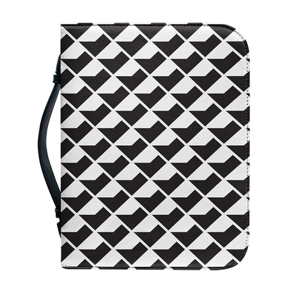 Isometric Geometric Pattern Print Leather Bible Cover
