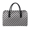 Isometric Geometric Pattern Print Leather Duffel Bag
