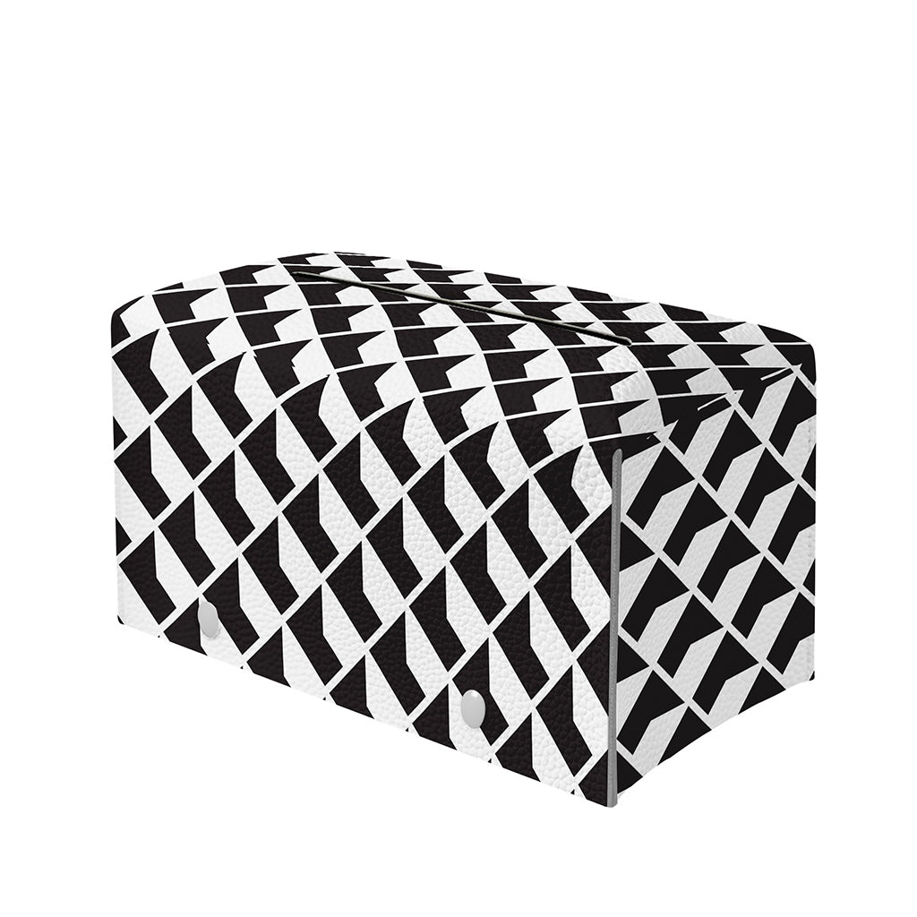 Isometric Geometric Pattern Print Leather Tissue Box Cover